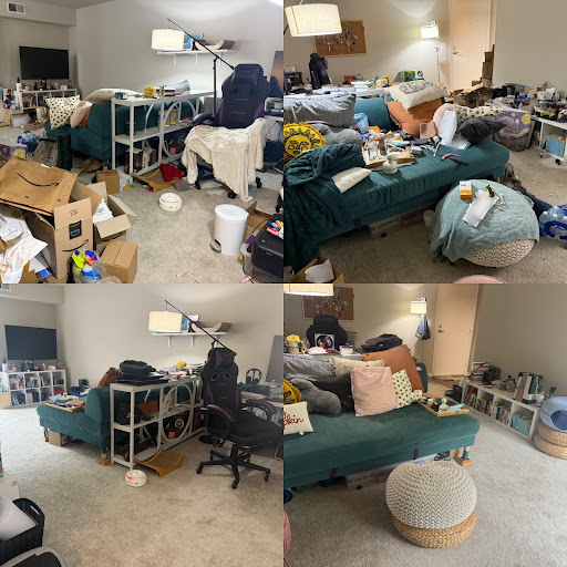 Living room before and after — Simply Spotless Charlotte